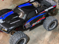 HPI Baja 5T show truck built with Integy aluminum parts