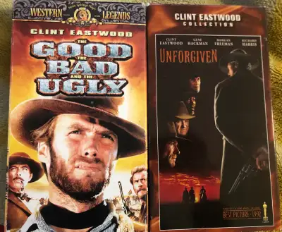 2x CLINT EASTWOOD Movies Vintage VHS Cassette Tapes UNFORGIVEN +, View more