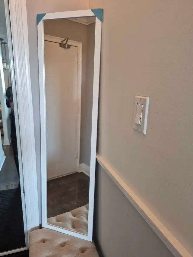 Full Length Wall Mirror with White Frame