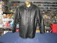 Manteau de Cuir Homme Pelle Cuir Leather XL avec Doublure Chaude