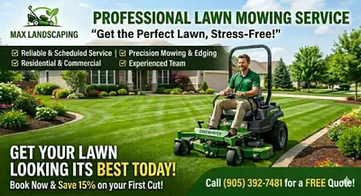 Lawn mowing and snow removal services, View more