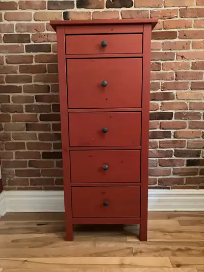Commode à 5 tiroirs, rouge, View more