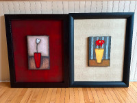 A pair museum quality canvas paintings with solid wood frames