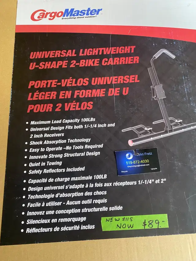 Universal, 2 bike carrier, $49 in Clothing, Shoes & Accessories in London - Image 2
