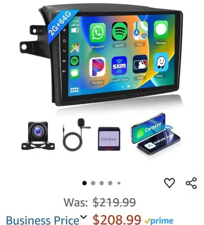 High definition and bright touchscreen with wireless Carplay ALL wires, cables, rear reverse camera...
