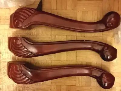 3 Solid Wood Carved Scroll Leaf Claw Ball Leg for Furniture NEW, View more