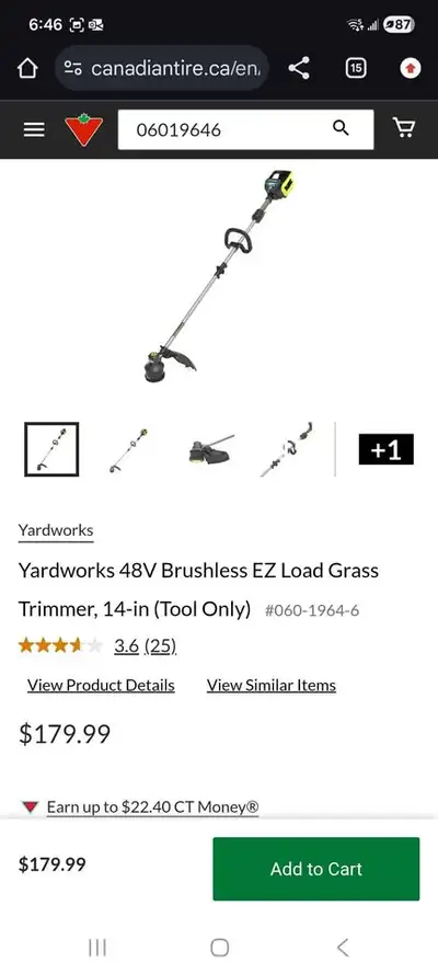Yardworks 48V Brushless EZ Load Grass Trimmer, View more