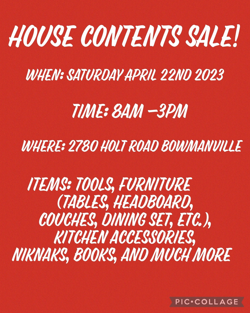 House contents sale | Garage Sales | Oshawa / Durham Region | Kijiji