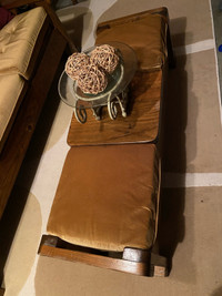 Solid Wood Ottoman and 2 End Tables 