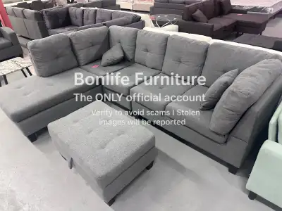 Brand new large velvet sectional sofa with storage ottoman on sale 107” by 80” For Only $799 Limited...