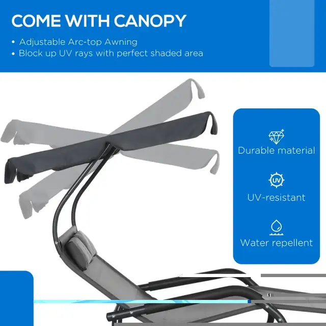 Patio Outdoor Bed, Outdoor Chaise Sun Lounger for Two Person wit in Patio & Garden Furniture in Markham / York Region - Image 4