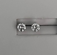 14K Gold 1.22ct. Diamond Stud Earrings(VS2/F) Certified $3,000
