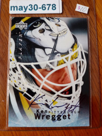 Ken Wregget 1995-1996 Be a Player/BAP ON CARD Auto/Autograph S67