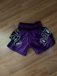 Kids muay thai shorts and shin pads