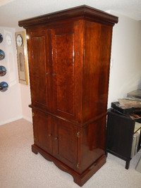Cherry Wood Armoire Closet Stand, Statue, Stereo Cabinet