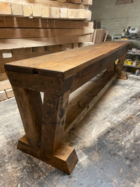 Wood bench, coffee table, entryway console or TV stand