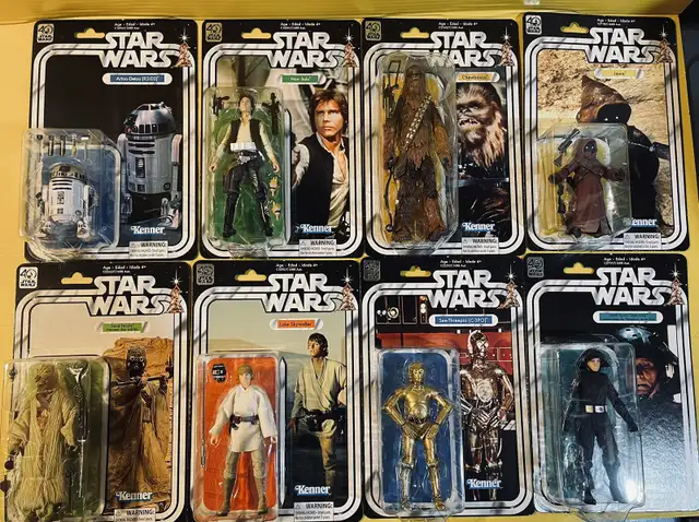 SET of 6 Star Wars Kenner 6” Figures (40th Anniversary Edition)