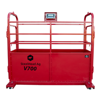 The V700 scale is designed for veal calves, it is 6 feet long with a width of 24 Inches. Each V700 b...