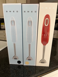 Brand New in Box Smeg Hand Blender in Red and Cream