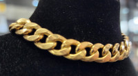 12.227g 18k Yellow Gold Curb Link Bracelet