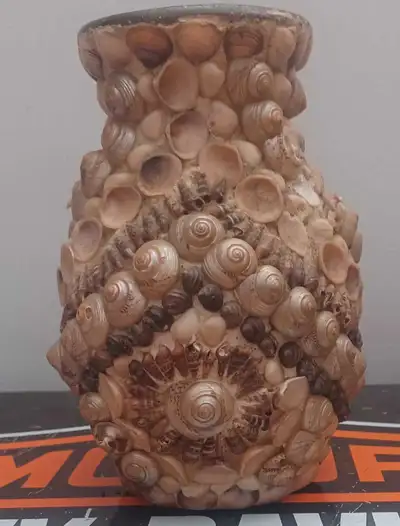 Vintage Seashell Vase Nautical Vase , View more