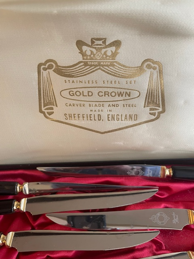 VINTAGE STAINLESS STEEL CARVER SET, View more