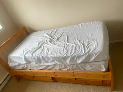 Kids bed with dresser under, View more
