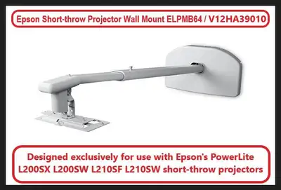 (NEW) Epson ELPMB64 Short-throw Projector Wall Mount Powerlite, View more