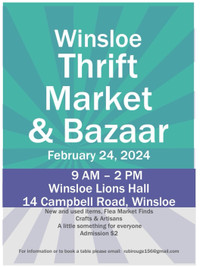 Feb 24 Winsloe Thrift Market & Bazaar
