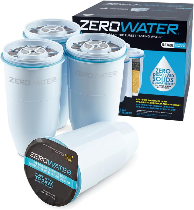 Zero Water 40 Cup Dispenser (Glass) with 4 Filters in Kitchen & Dining Wares in Charlottetown - Image 3