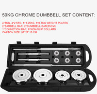 Adjustable Dumbbells/Barbell 110LBS/50KG Set