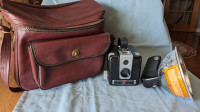 Vintage Brownie Kodak Hawkeye Camera with Flash Holder and Case