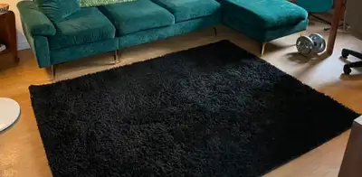 Black Shaggy area rug, View more