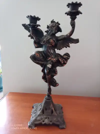 ANTIQUE, CANDELABRA OF DANCING ANGELIC WOMAN FOR SALE, View more