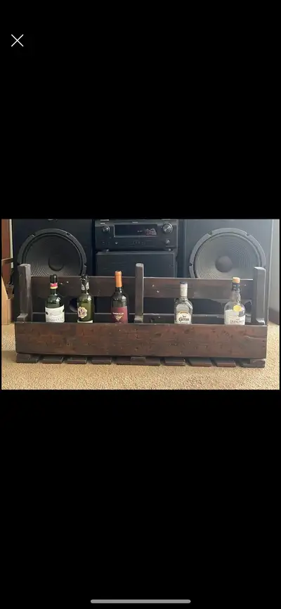 Pallet Wood Wine Bottle and Glasses  Rack Shelf, View more