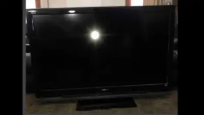 Used 52” TV has been well maintained & works great, hook up capabilities to other devices such as DV...