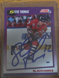 Steve Thomas Chicago Blackhawks autographed card
