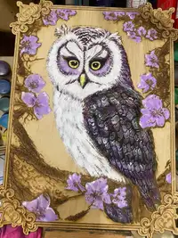 Owl engrave painting 