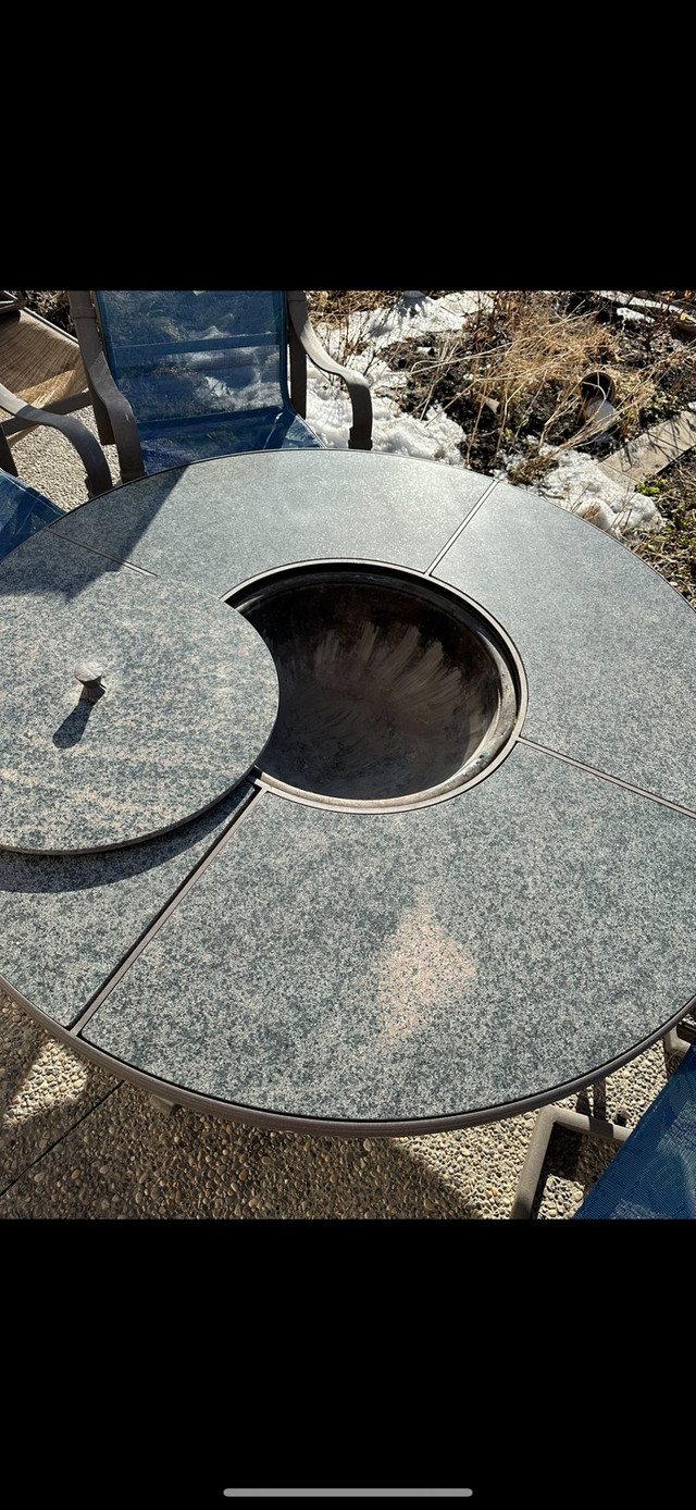Outdoor Marble  table and fire pit  in Other in Edmonton
