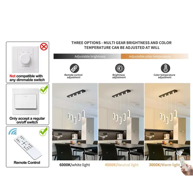 NEW Ganeed 60W Dimmable LED Pendant Light, 5 Lights Chandelier in Indoor Lighting & Fans in London - Image 7