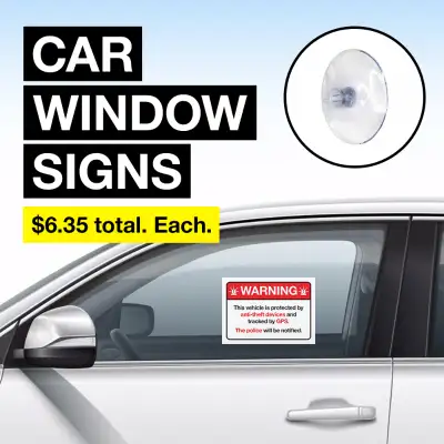 Car Anti-Theft Warning Sign or Help For Dog Sign for your car. ⭐PAYMENT IS REQUIRED FIRST.⭐ I ship t...