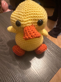 Hand knit duck