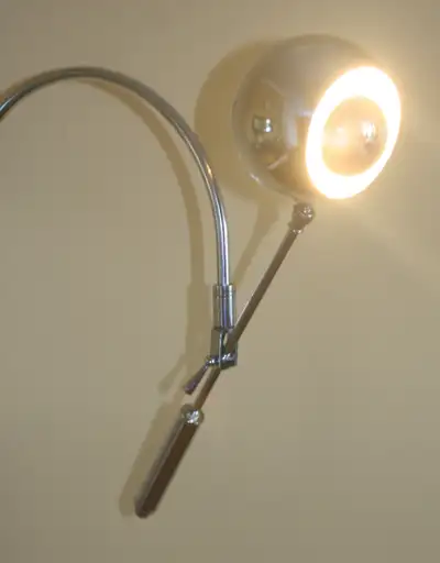 1960 Chromed Steel Eyeball Orbiter Floor Lamp by Robert Sonneman, View more