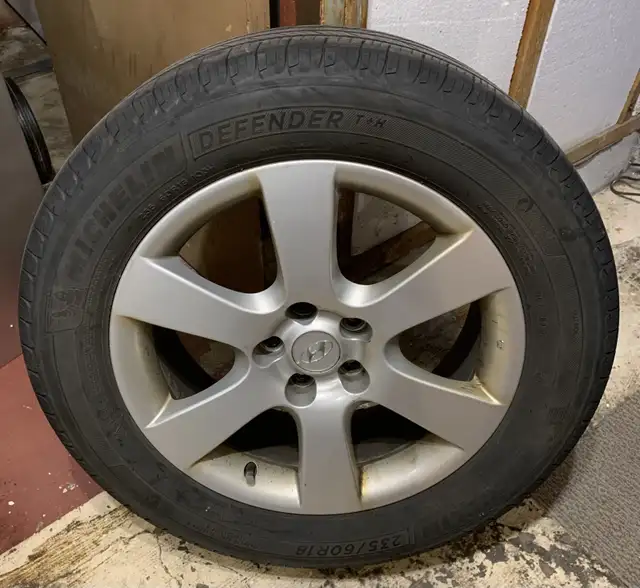 4-18” Aluminum Rims with Michelin Defender T+H all season tires in Other Parts & Accessories in Hamilton - Image 3