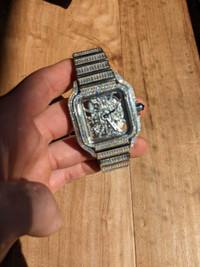 Moissanite Watch - Fully Baguette Skeleton