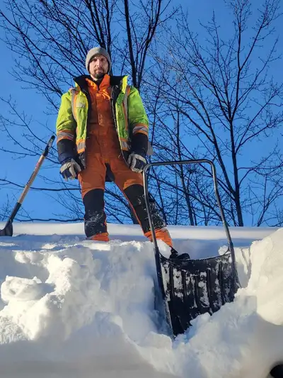 Snow removal from roof and driveways, View more