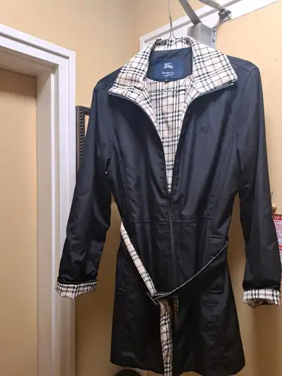 Burberry London Jacket Coat Full Zip Belted Water Resistant, View more