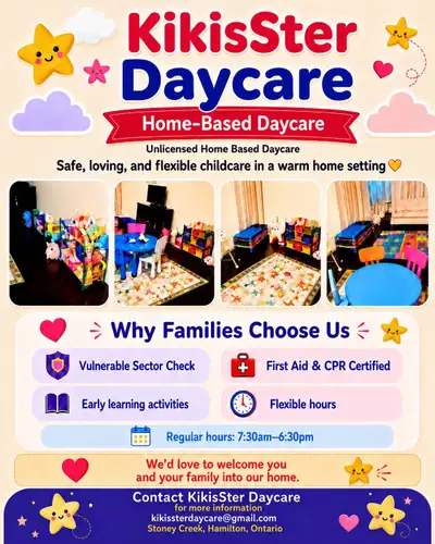 Daycare Spots Open now Stoney Creek/Hamilton, View more