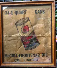 RED INDIAN MOTOR OIL box panel 1930s McColl Frontenac MAN CAVE