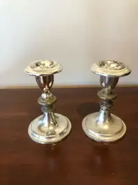 Set of Silver plated candle holders